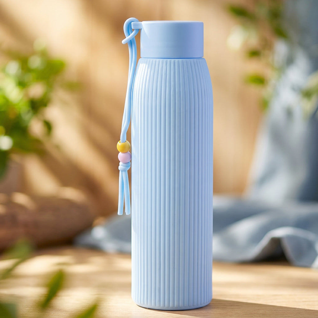 Premium Textured Glass Water Bottle (300 ML Approx)