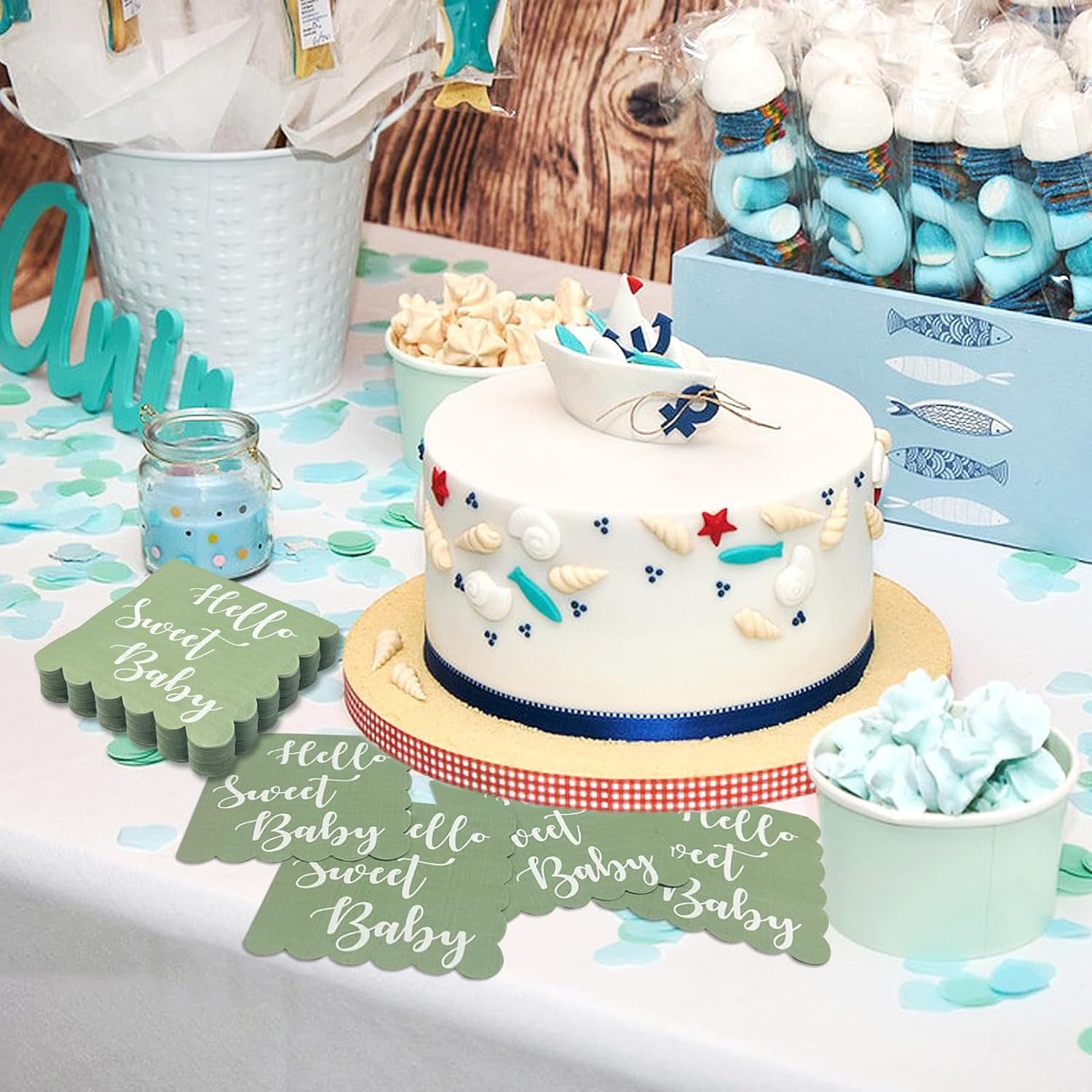 Hello Sweet Baby Party Paper Napkins (31 X 31 Cm  24 Pc)