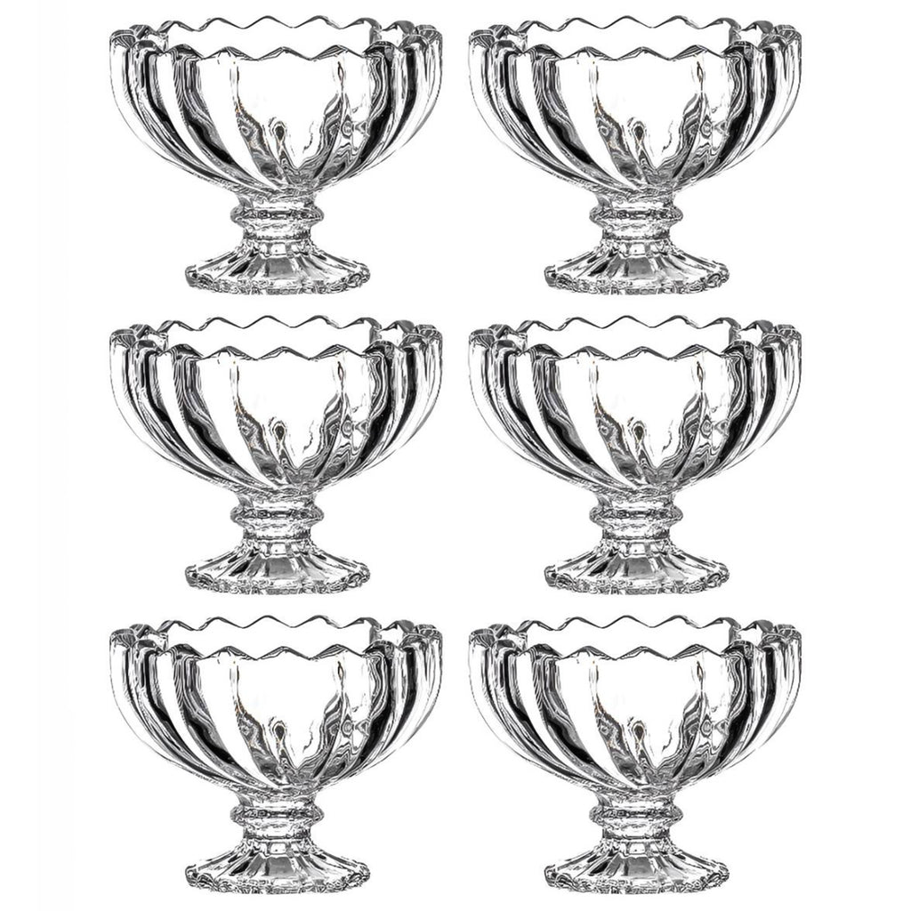 Glass Ice Cream Bowls Glass Dessert Cups For Sundae (6 Pcs)